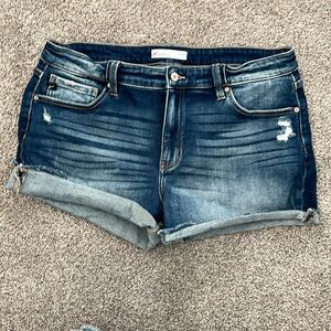 KanCan Dark Blue Denim Shorts Size 32